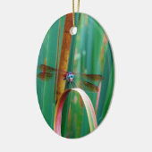 Een blauwgroen eyed Dragonfly met staarten Keramisch Ornament (Links)