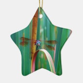 Een blauwgroen eyed Dragonfly met staarten Keramisch Ornament (Links)