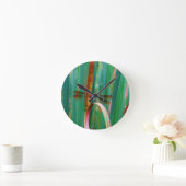 Een blauwgroen eyed Dragonfly met staarten Ronde Klok (Huis)