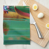 Een blauwgroen eyed Dragonfly met staarten Theedoek (Quarter Fold)