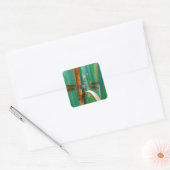 Een blauwgroen eyed Dragonfly met staarten Vierkante Sticker (Envelop)