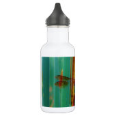 Een blauwgroen eyed Dragonfly met staarten Waterfles (Links)