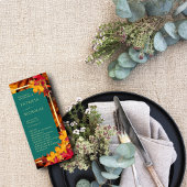 Een Blauwgroen & Herfst Fantasy Gold Rustic Reveri Programmakaart