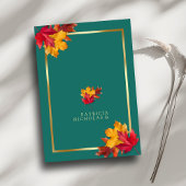 Een Blauwgroen & Herfst Fantasy Gold Rustic Reveri RSVP Kaartje