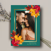 Een Blauwgroen & Herfst Fantasy Gold Rustic Reveri Save The Date