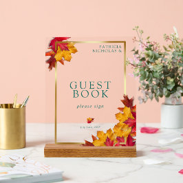 Een Blauwgroen & Herfst Fantasy Gold Rustiek gaste Acryl Bord