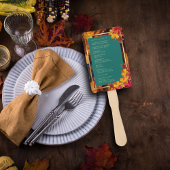 Een Blauwgroen & Herfst Fantasy Gold Rustiek Trouw Handwaaier