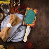 Een Blauwgroen & Herfst Fantasy Gold Rustiek Trouw Handwaaier