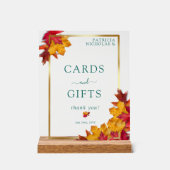 Een Blauwgroen & Herfst Fantasy Gold Rustieke Kaar Acryl Bord (Voorkant)