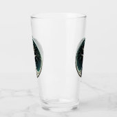 Een blauwgroen, mystieke levensboom. glas (Links)