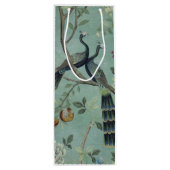 Een Blauwgroen van Two Birds Chinoiserie Gift Bag Wijn Cadeautas (Achterkant)