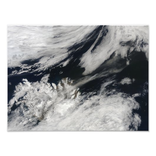 Een bleke grijze aspluim van de top foto afdruk (Voorkant)