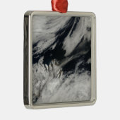 Een bleke grijze aspluim van de top metalen ornament (Rechts)