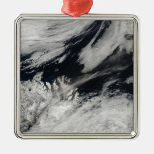 Een bleke grijze aspluim van de top metalen ornament