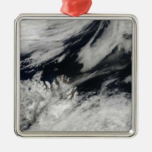 Een bleke grijze aspluim van de top metalen ornament (Voorkant)