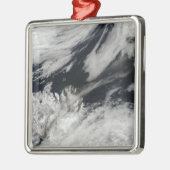 Een bleke grijze aspluim van de top metalen ornament (Links)