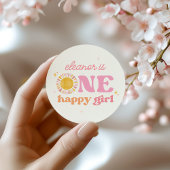 Een blij meisje Boho Sun 1e verjaardag Stickers