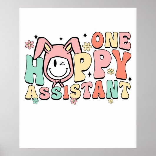 één blije assistent, retro, vintage poster (Voorkant)