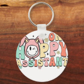 één blije assistent, retro, vintage sleutelhanger (Voorkant)