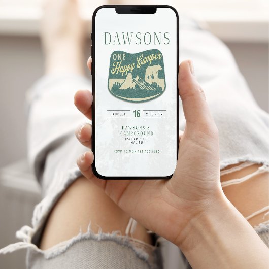 Eén blije kampeerder, Eén Eerste Verjaardag, Uitno Kaart