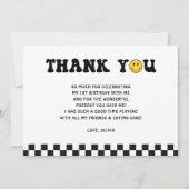 Eén blije kerel jongen 1e verjaardagsfeestje bedankkaart (Voorkant)