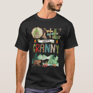 Eén blije oma-c camper 1e verjaardag campingbeer t-shirt