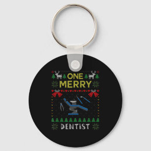 Één blije tandarts tandarts lelijk kerstzw Swe Sleutelhanger