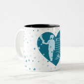 Een blije vaderdag-boodschap tweekleurige koffiemok (Voorkant links)