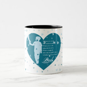 Een blije vaderdag-boodschap tweekleurige koffiemok