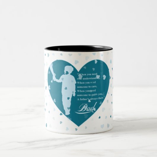 Een blije vaderdag-boodschap tweekleurige koffiemok (Center)