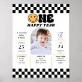 Eén blije vent 1e verjaardag Eerste verjaardagsfee Poster (Voorkant)