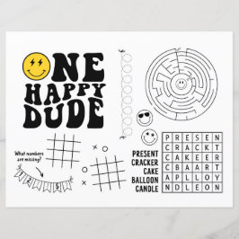 Eén blije vent 1e verjaardag feestje placemat acti