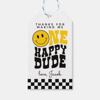 Eén blije vent 1e verjaardagspartij Bedankt-tag Cadeaulabel