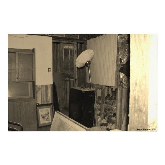 Een blik binnen een oud gebouw foto afdruk (Voorkant)