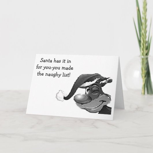 EEN BLIK GEVANGEN OP NAUGHT / NICE LIST-BEDANKT BEDANKKAART (Voorkant)