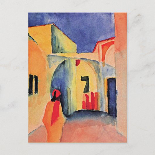 Een blik in een steegje, briefkaart (Voorkant)