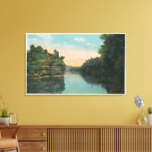 Een blik op de Ashokan Reservoir Dam Canvas Afdruk (Insitu (Woonkamer))