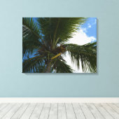Een blik op de tropische Natuur van de Kokospalm Canvas Afdruk (Insitu (Houten vloer))
