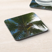 Een blik op de tropische Natuur van de Kokospalm Drankjes Onderzetter (Linkerzijde)