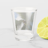 Een blik op de tropische Natuur van de Kokospalm Shot Glas (Achterkant)