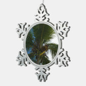 Een blik op de tropische Natuur van de Kokospalm Tin Sneeuwvlok Ornament (Rechts)