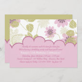 Een blik op de uitnodiging van de Garden Birthday (Voorkant / Achterkant)