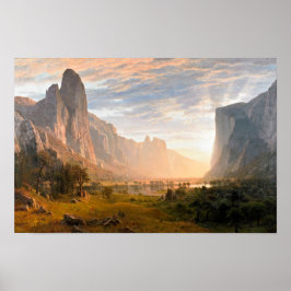 Een blik op de vallei van Yosemite Poster