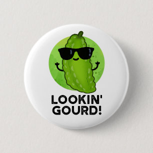 Een blik op Gourd Funny Cool Veggie Pun Ronde Button 5,7 Cm