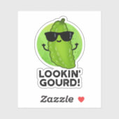 Een blik op Gourd Funny Cool Veggie Pun Sticker (Vel)
