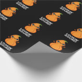 Een blik op Gourd Funny Veggie Pun Dark BG Cadeaupapier (Hoek)