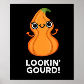 Een blik op Gourd Funny Veggie Pun Dark BG Poster (Voorkant)