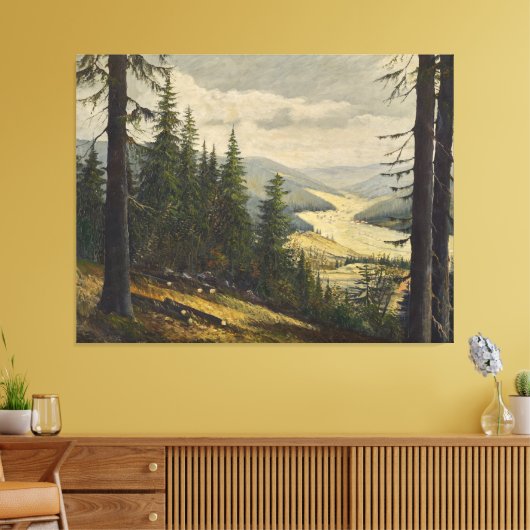 Een blik op het Zwarte Woud – Karl Julius Wilhelm Canvas Afdruk (Insitu (Woonkamer))