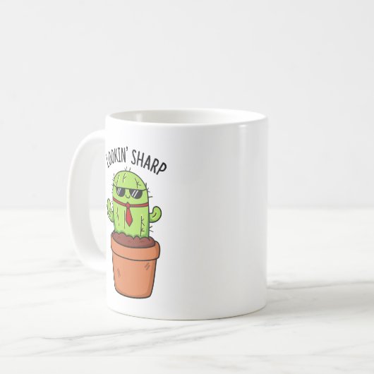 Een blik op Sharp Funny Cactus Pun Koffiemok (Voorkant links)