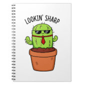 Een blik op Sharp Funny Cactus Pun Notitieboek (Voorkant)